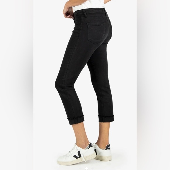 KUT from the Kloth Amy Mid Rise Crop Straight Leg Black Size 4 - Picture 9 of 10